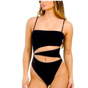 ViX by Paula Hermanny Frida one piece cutout swimsuit in black Lined Small NWT S